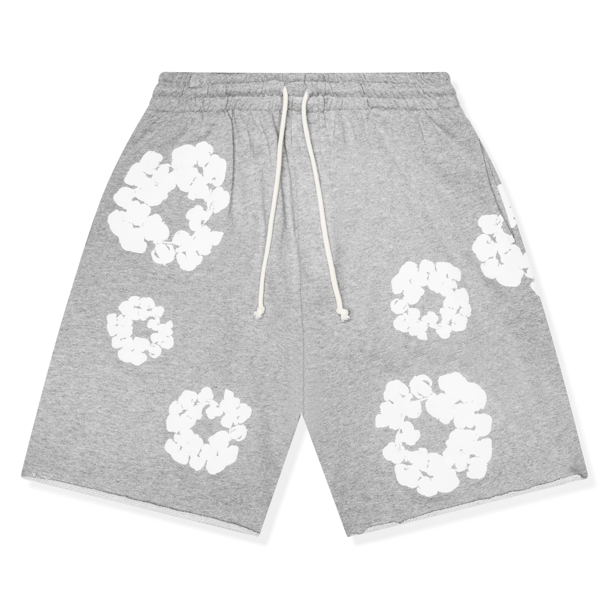 Front view of Denim Tears The Cotton Wreath Grey Shorts